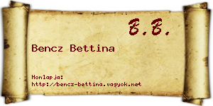 Bencz Bettina névjegykártya