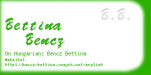 bettina bencz business card